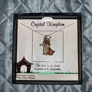 Crystal Kingdom Dog Bone Cry NK w Necklace NWT